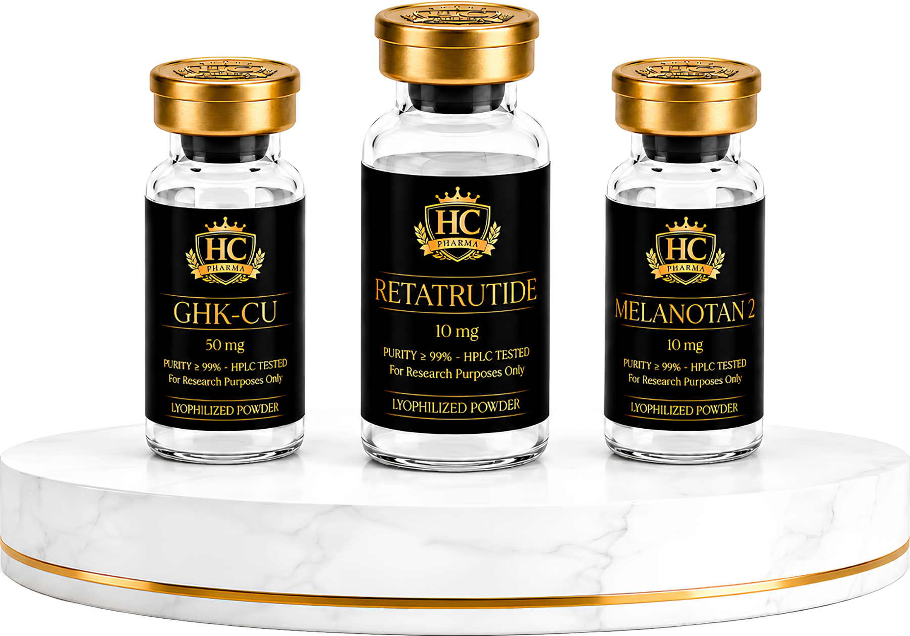 HC Pharma research peptide vials